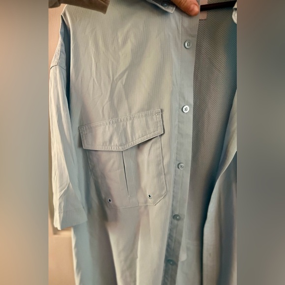 AFTCO Blue Vented Button Down Fishing Shirt, Size 2X - Picture 7 of 7